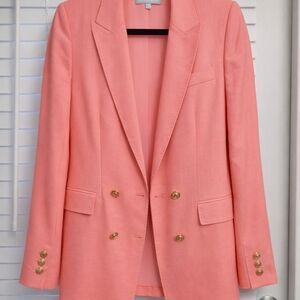 Elegant Pink Double-Breasted Women's Blazer